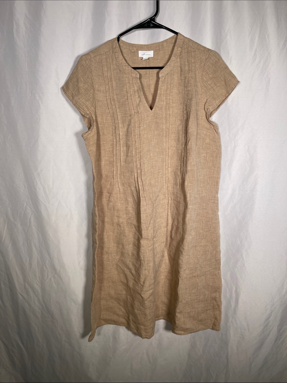 J. JILL WOMENS LOVE LINEN MINI DRESS BEIGE TAN MEDIUM